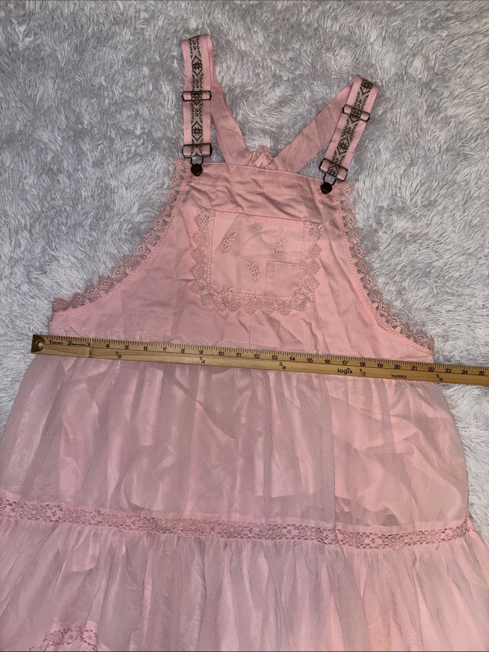 Pink Lace-Trim Maxi Dress - Women - Picture 7 of 8